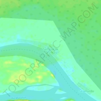 Mappa topografica San Jose de Saramuro, altitudine, rilievo