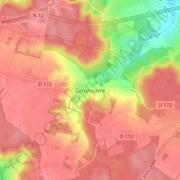 Mappa topografica Grosrouvre, altitudine, rilievo