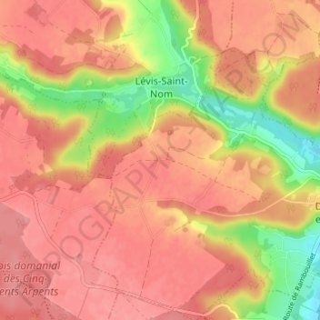 Mappa topografica Le Mousseau, altitudine, rilievo