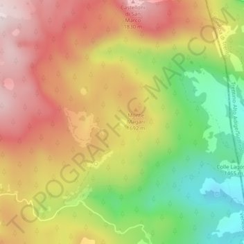 Mappa topografica Buca delle Bronzine, altitudine, rilievo