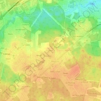 Mappa topografica Chapet, altitudine, rilievo