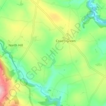 Mappa topografica Penhole, altitudine, rilievo