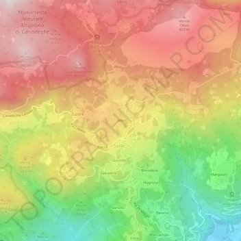Mappa topografica Villa, altitudine, rilievo
