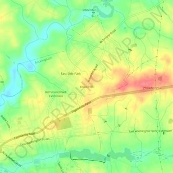 Mappa topografica Knob Hill, altitudine, rilievo