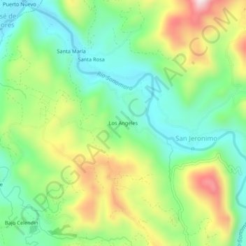 Mappa topografica Los Angeles, altitudine, rilievo