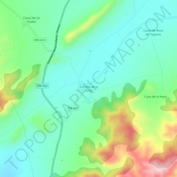 Mappa topografica Cañada de la Leña, altitudine, rilievo