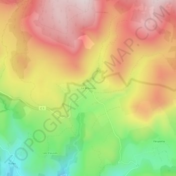 Mappa topografica La Brousse, altitudine, rilievo