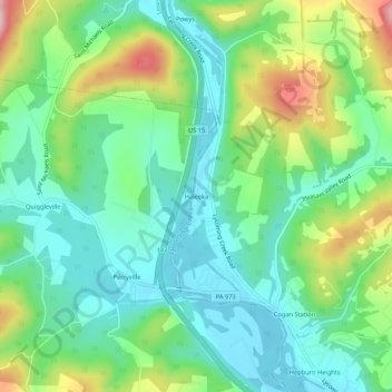 Mappa topografica Haleeka, altitudine, rilievo