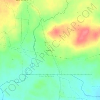 Mappa topografica Murphy City, altitudine, rilievo
