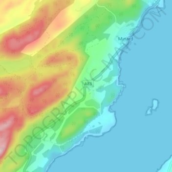 Mappa topografica Tullochgorm, altitudine, rilievo
