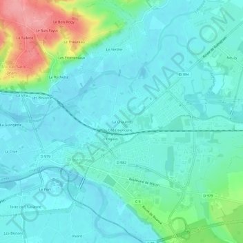 Mappa topografica La Chaume, altitudine, rilievo