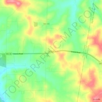 Mappa topografica Hemker, altitudine, rilievo
