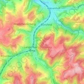 Mappa topografica Texas, altitudine, rilievo