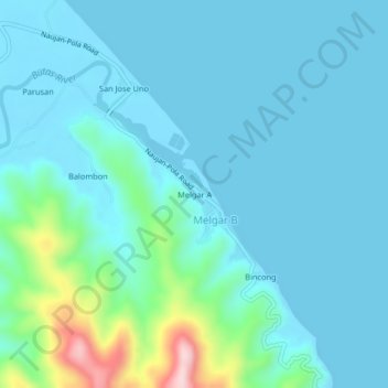 Mappa topografica Melgar A, altitudine, rilievo