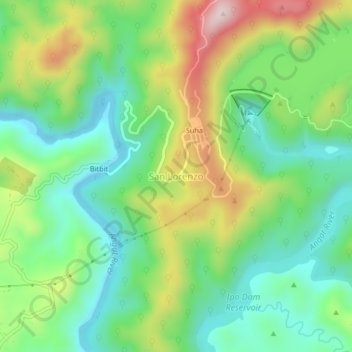 Mappa topografica San Lorenzo, altitudine, rilievo