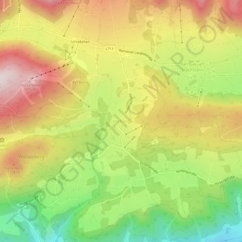 Mappa topografica Vorberg, altitudine, rilievo