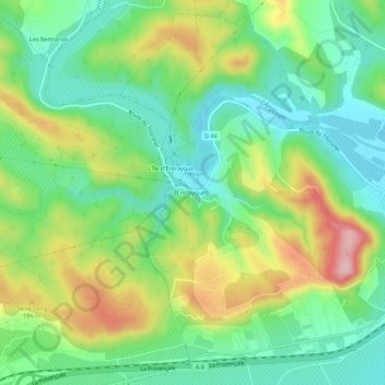 Mappa topografica Entraygues, altitudine, rilievo