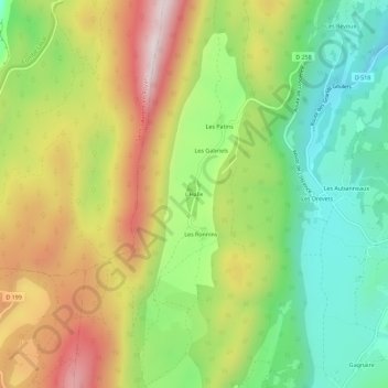 Mappa topografica L'Halle, altitudine, rilievo