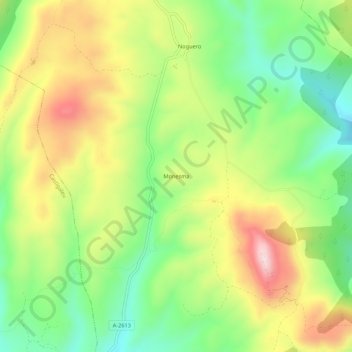 Mappa topografica Monesma, altitudine, rilievo