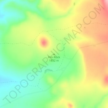 Mappa topografica Rim Rock, altitudine, rilievo