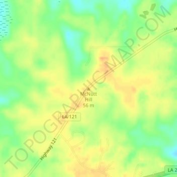 Mappa topografica McNutt Hill, altitudine, rilievo
