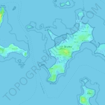 Mappa topografica Penher, altitudine, rilievo