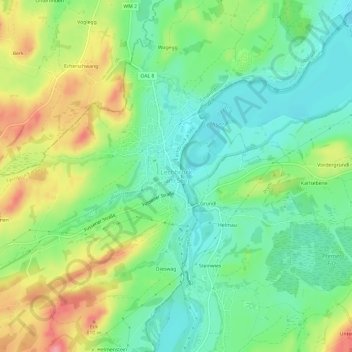 Mappa topografica Lechbruck am See, altitudine, rilievo