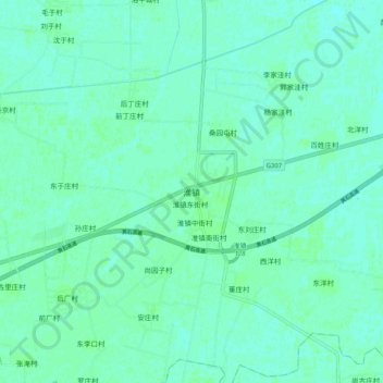 Mappa topografica 淮镇, altitudine, rilievo