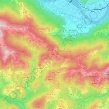 Mappa topografica Novi Grad, altitudine, rilievo