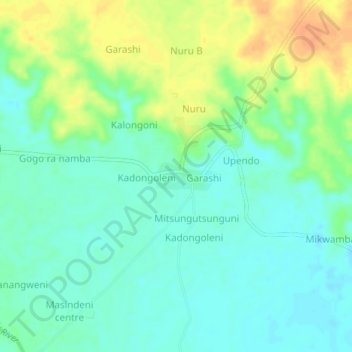 Mappa topografica Garashi, altitudine, rilievo