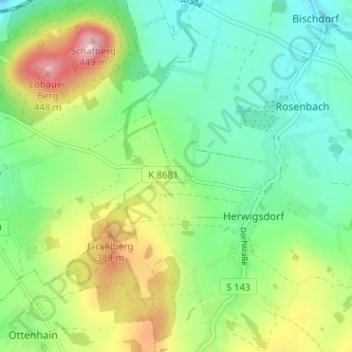 Mappa topografica Galgenberg, altitudine, rilievo