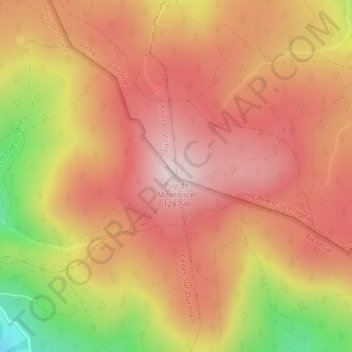 Mappa topografica Puy de Montoncel, altitudine, rilievo