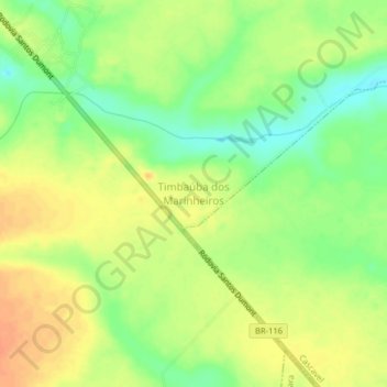 Mappa topografica Timbaúba dos Marinheiros, altitudine, rilievo