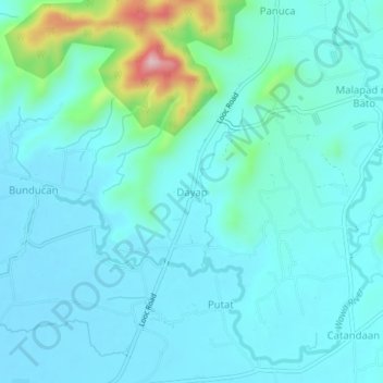 Mappa topografica Dayap, altitudine, rilievo