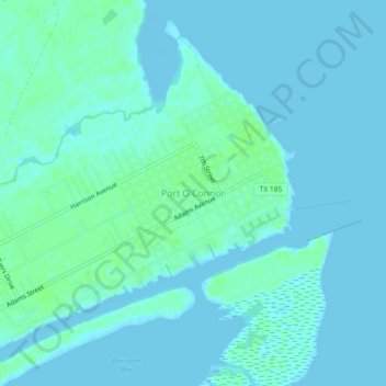 Mappa topografica Port O'Connor, altitudine, rilievo