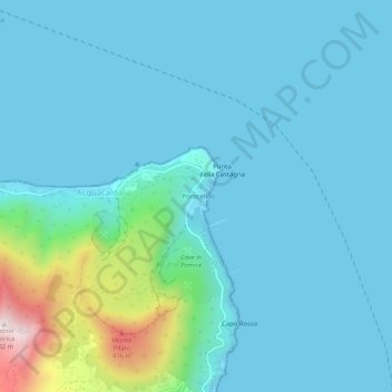 Mappa topografica Porticello, altitudine, rilievo