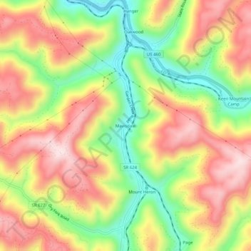 Mappa topografica Mavisdale, altitudine, rilievo