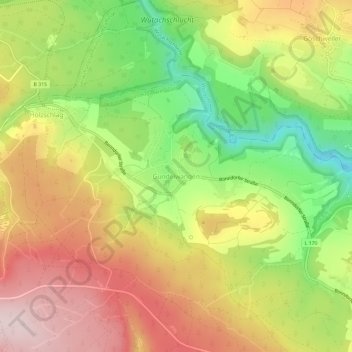 Mappa topografica Gündelwangen, altitudine, rilievo