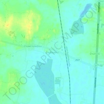 Mappa topografica Ban Non Ngam, altitudine, rilievo