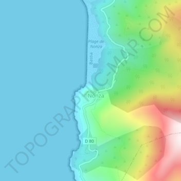 Mappa topografica La Tour, altitudine, rilievo
