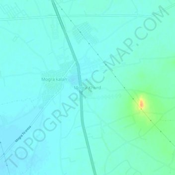 Mappa topografica Mogra Khurd, altitudine, rilievo