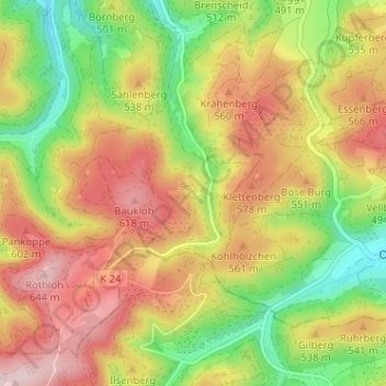 Mappa topografica Kloster Brunnen, altitudine, rilievo