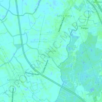Mappa topografica Lourdes, altitudine, rilievo