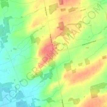 Mappa topografica Churchill, altitudine, rilievo