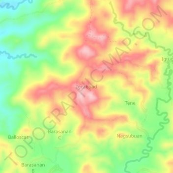 Mappa topografica Igcabuad, altitudine, rilievo