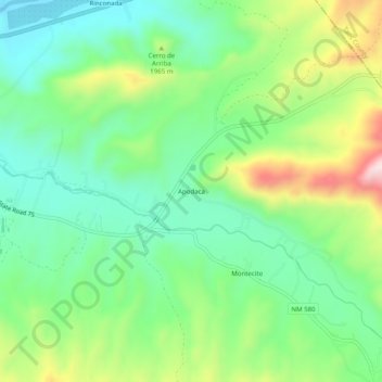 Mappa topografica Apodaca, altitudine, rilievo