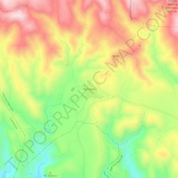 Mappa topografica Terraseo, altitudine, rilievo