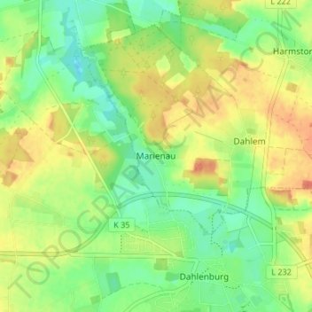 Mappa topografica Marienau, altitudine, rilievo