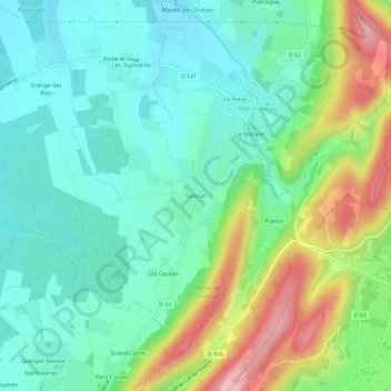 Mappa topografica Sanciat, altitudine, rilievo
