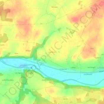 Mappa topografica Les Zéros, altitudine, rilievo